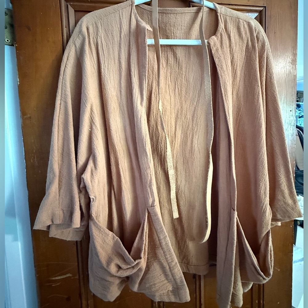 Tan Open Front Cardigan
